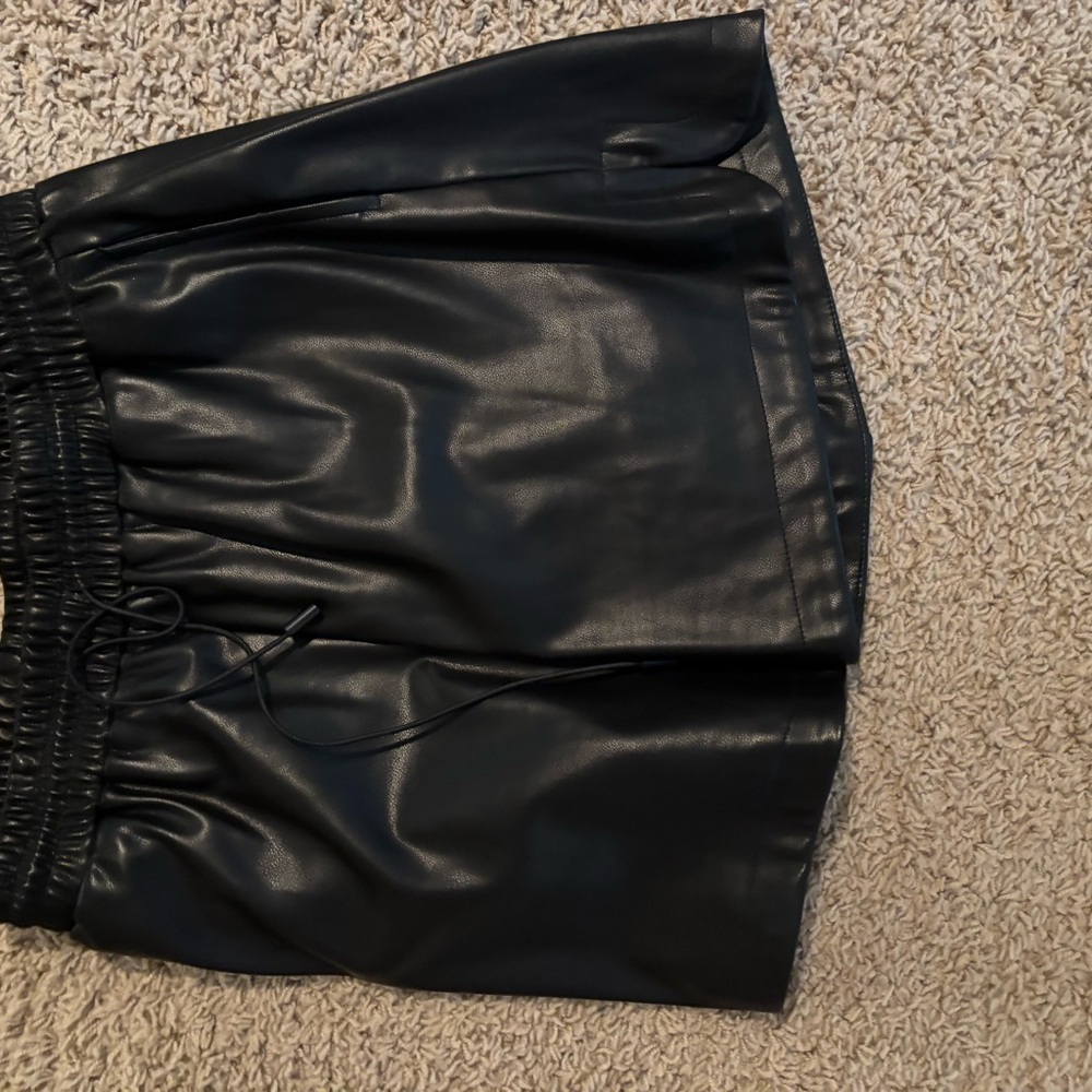 Black Faux Leather Skirt